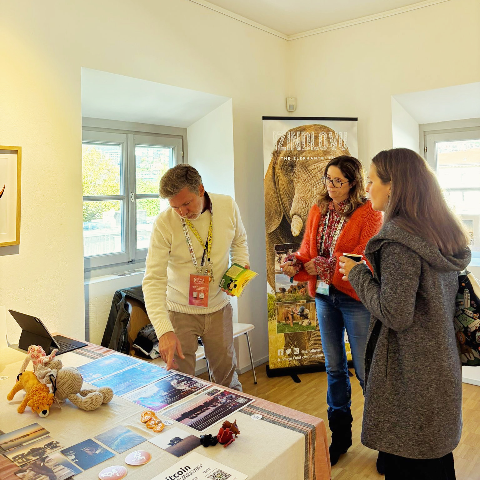 Bitcoin in the Wild stand at Lugano Plan B Forum